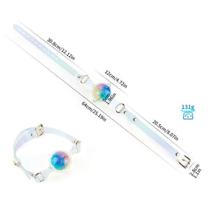 KnotDildo Colorful Crystal Ballgags with adjustable strap for discreet pleasure during intimate activities