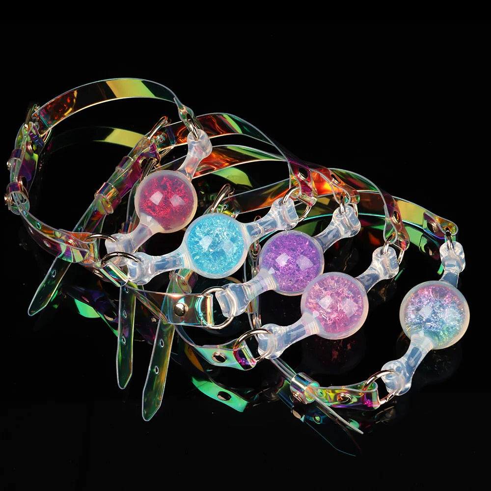 KnotDildo Colorful Crystal Ballgags - Discreet Pleasure with adjustable straps and sparkling designs