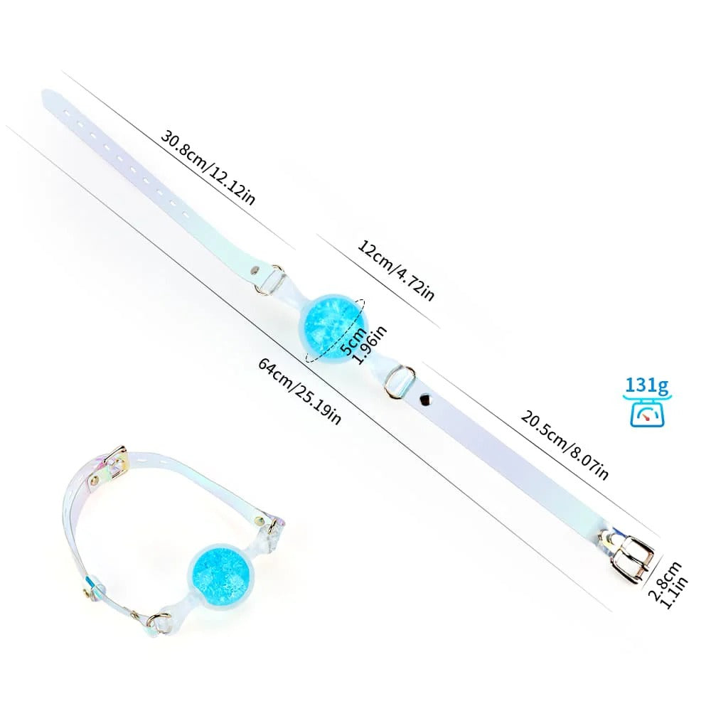 KnotDildo Colorful Crystal Ballgags with Adjustable Strap for Discreet Pleasure