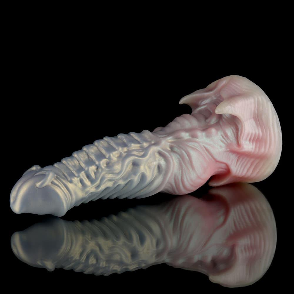 KnotDildo-Ghostly Pink Fantasy Monster Knotted Dildo with Intricate Textures and a Unique Design