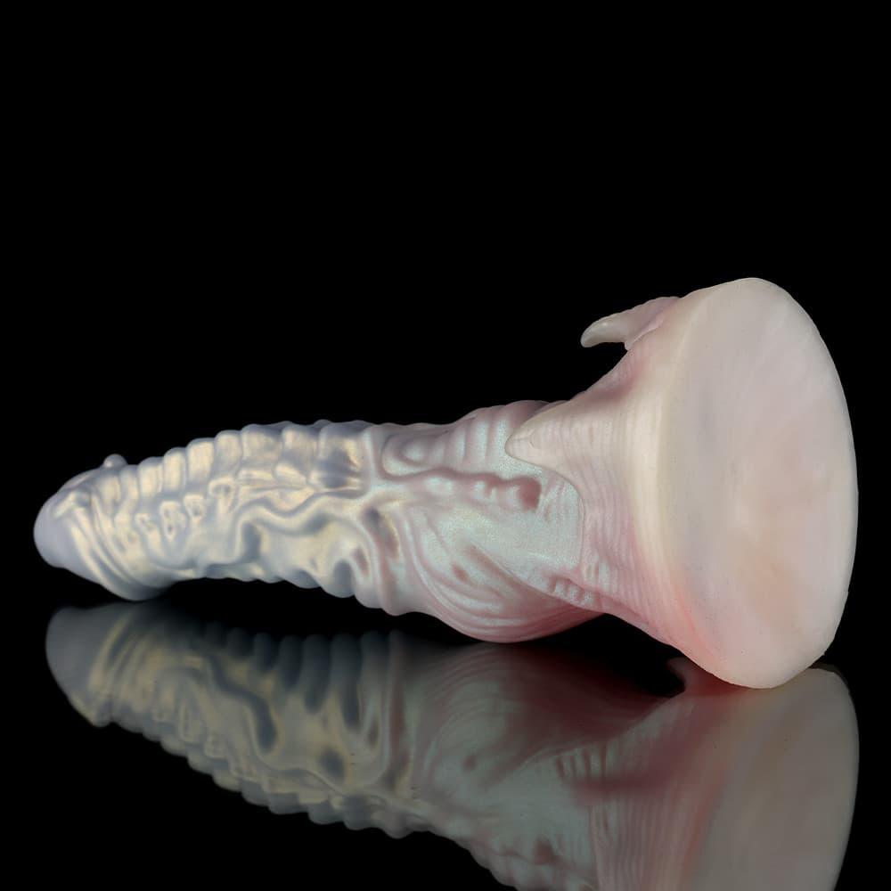 KnotDildo-Ghostly Pink Fantasy Monster Knotted Dildo with textured design and smooth finish