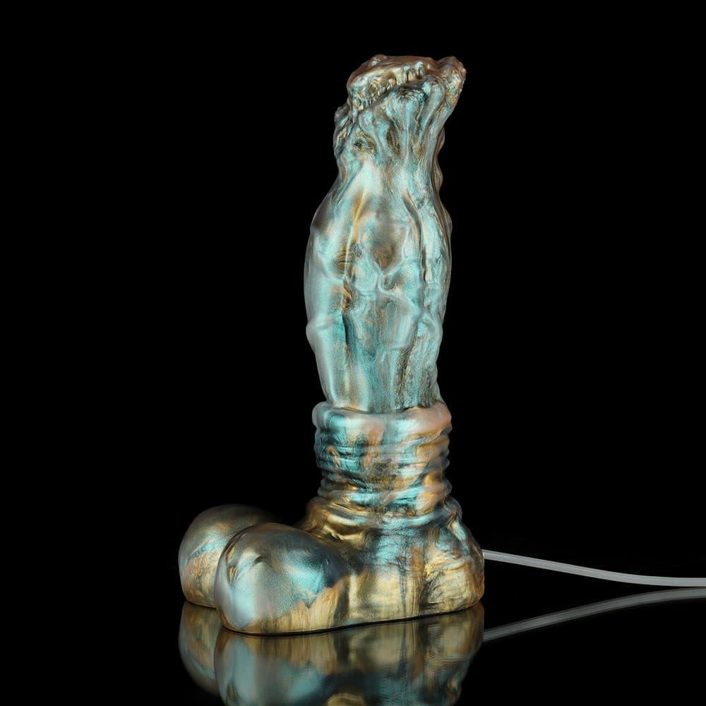 Luan Gradient Green Knot Ejaculating Dildo - Knot Dildo with realistic texture and unique design