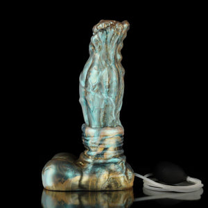 Luan Gradient Green Knot Ejaculating Dildo - Knot Dildo with textured surface and base for enhanced pleasure