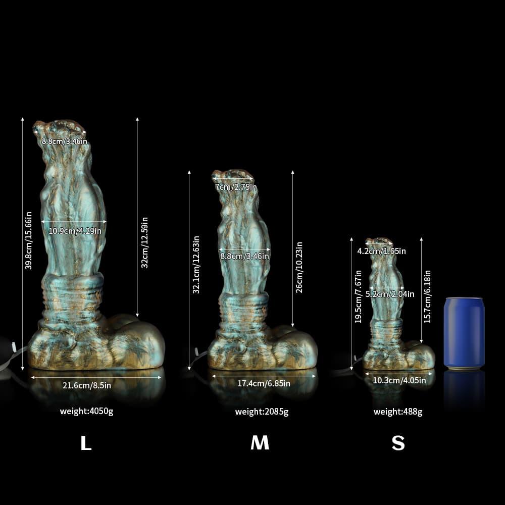 Luan Gradient Green Knot Ejaculating Dildo from Knot Dildo in various sizes for creative exploration