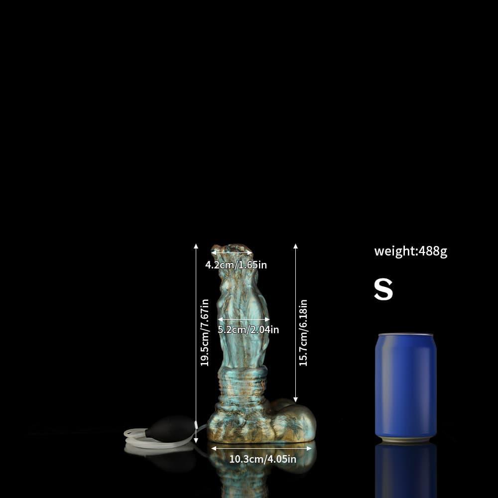 Luan Gradient Green Knot Ejaculating Dildo from Knot Dildo with unique textures and adjustable settings