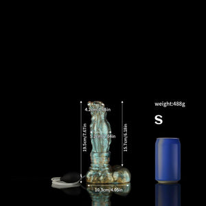 Luan Gradient Green Knot Ejaculating Dildo from Knot Dildo with unique textures and adjustable settings