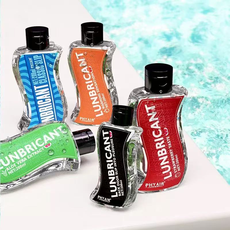 Five bottles of different flavored lubes including 200ml Water Based Lube Lasts Long & Easy to Clean