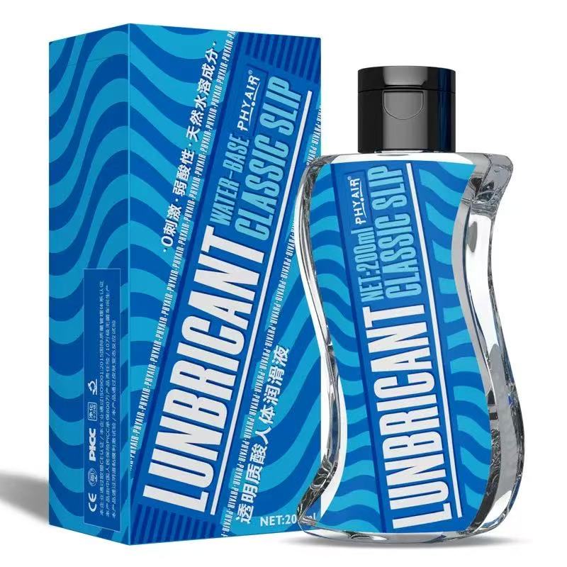 RealVagina 200ml Water Based Lube Lasts Long & Easy to Clean in a blue bottle with modern packaging