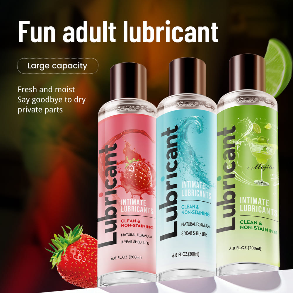 RealVagina 200ml Water Based Lube Lasts Long & Easy to Clean Sex Lube in three flavors: strawberry, mint, and natural