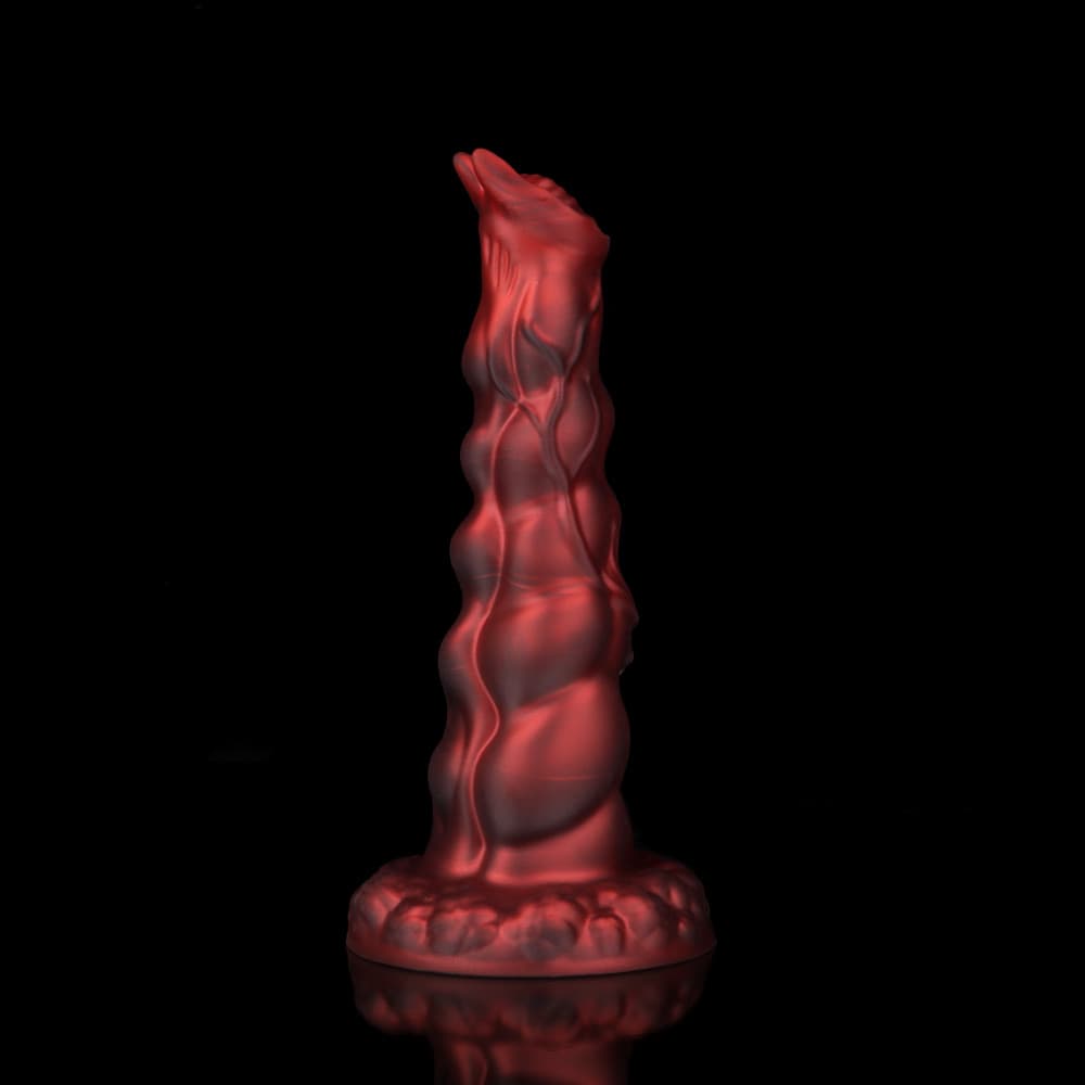 Sphinx Crimson Fantasy Knot Dildo for Ultimate Pleasure with textured design and striking red finish