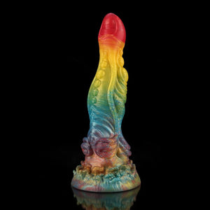 Yu Beauty Rainbow Knot Monster Dildo by Knot Dildo with vibrant colors and textured design for unique pleasure
