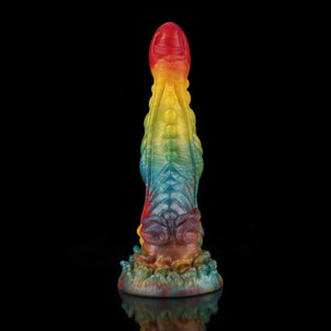 Yu Beauty Rainbow Knot Monster Dildo by Knot Dildo with vibrant colors and detailed texture